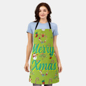 Prettig kerstfeest - Kerstman klauwen Schort (Gedragen)