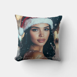 Prettig kerstfeest - Kerstman Meisje Kussen