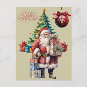 Prettig kerstfeest Kerstman met cadeaus  Feestdagenkaart