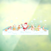 Prettig kerstfeest Kerstman Met Helpers Raamsticker (Vel 3)