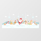 Prettig kerstfeest Kerstman Met Helpers Raamsticker (Vel)