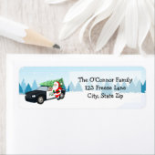 Prettig kerstfeest Kerstman met politieauto Etiket (Insitu)