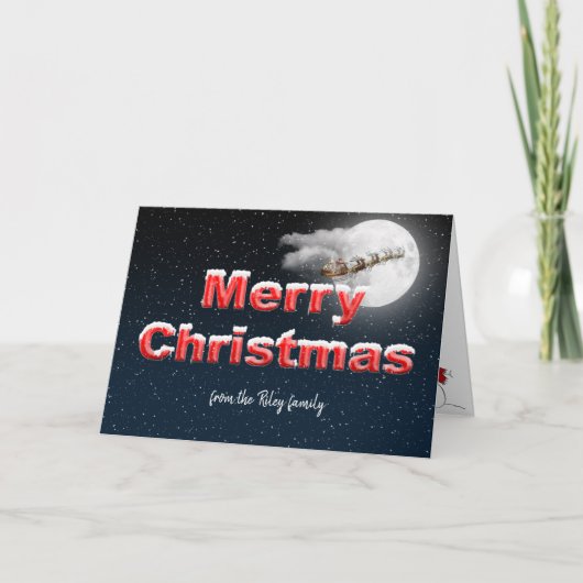 Prettig kerstfeest Kerstman met rendieren Feestdagen Kaart (Voorkant)