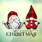 Prettig kerstfeest Kerstman Mevrouw Claus Kabouter Raamsticker (Vel 3)