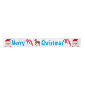 Prettig kerstfeest Kerstman Rendier 3 inch Satijnen Lint (Voorkant)