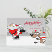 Prettig Kerstfeest Kerstman Rendier Foto (Staand voorkant)