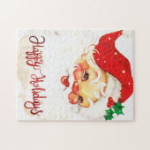 Prettig kerstfeest, Kerstman Retro Legpuzzel (Horizontaal)