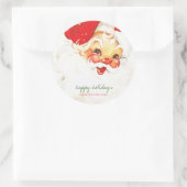Prettig kerstfeest, Kerstman Retro Ronde Sticker (Tas)