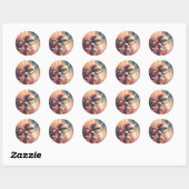 Prettig kerstfeest, Kerstman  Ronde Sticker (Vel)