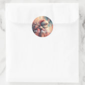 Prettig kerstfeest, Kerstman  Ronde Sticker (Tas)