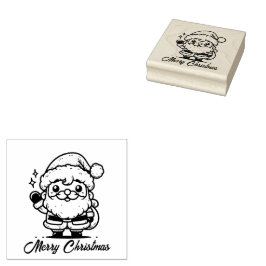 Prettig kerstfeest Kerstman Rubberstempel