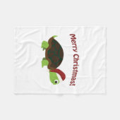 Prettig kerstfeest! Kerstman Schildpad Fleece Deken (Voorkant (Horizontaal))