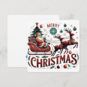 Prettig kerstfeest Kerstman slee en rendier feeste Kaart (Voorkant / Achterkant)