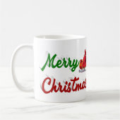 Prettig kerstfeest Kerstman slee half script Koffiemok (Links)
