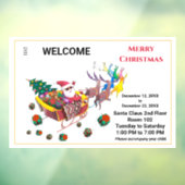 Prettig kerstfeest Kerstman slee reindeer personal Raamsticker (Vel 3)