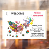 Prettig kerstfeest Kerstman slee reindeer personal Raamsticker (Vel 2)