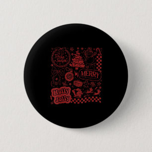 Prettig kerstfeest Kerstman Sneeuwman Rendier Het Ronde Button 5,7 Cm