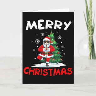 Prettig kerstfeest Kerstman speelt yogaliefhebber  Kaart