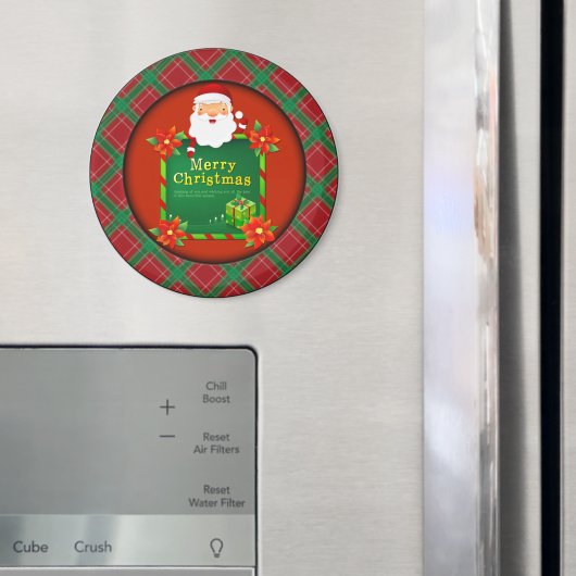 Prettig kerstfeest Kerstman Tartan Plaid Magneet (Insitu (Koelkast))