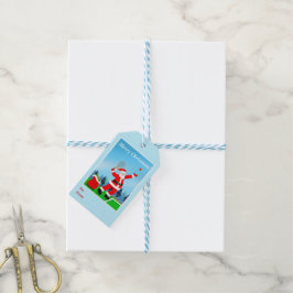 Prettig kerstfeest Kerstman Tennis Cadeaulabel