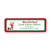 Prettig kerstfeest Kerstman Tennis Retouradres Etiket (Voorkant)
