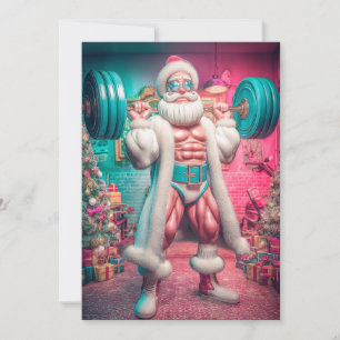 Prettig kerstfeest Kerstman tilt meer dan cadeau Feestdagenkaart
