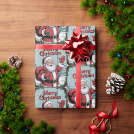 Prettig kerstfeest Kerstman Vakantie Kerstmis Cadeaupapier