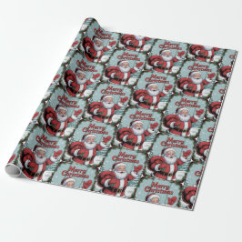 Prettig kerstfeest Kerstman Vakantie Kerstmis Cadeaupapier