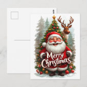 Prettig kerstfeest Kerstman Winter Woud Briefkaart (Voorkant / Achterkant)