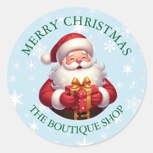 Prettig kerstfeest Kerstman Zakelijke sticker (Voorkant)