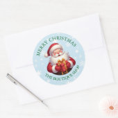 Prettig kerstfeest Kerstman Zakelijke sticker (Envelop)