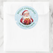 Prettig kerstfeest Kerstman Zakelijke sticker (Tas)