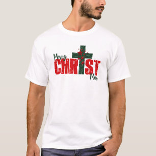 Prettig KERSTFEEST Kerstmannen t-shirt voor mannen