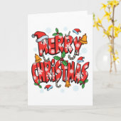 Prettig kerstfeest - Kerstmis Festive Kerstseizoen Kaart (Gele Bloem)