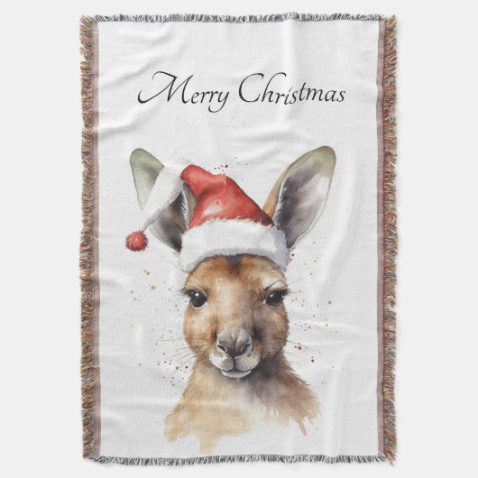 Prettig Kerstfeest, Kerstmis Kangoeroe op maat Deken (Voorkant Verticaal)