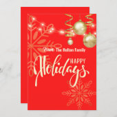 Prettig kerstfeest Kerstmis op maat gemaakte rode Kaart (Voorkant / Achterkant)