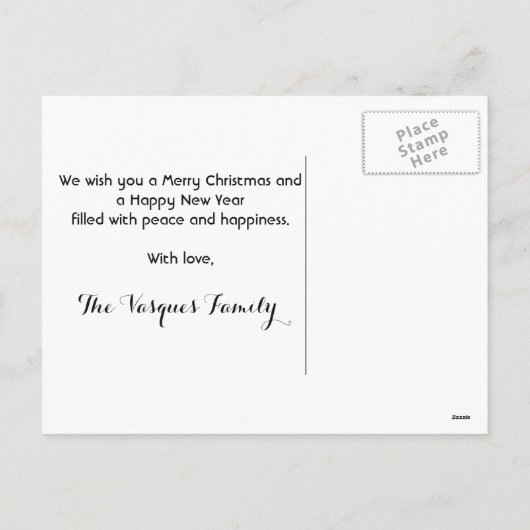 Prettig Kerstfeest Kerstnacht boerderij met paard Feestdagenkaart (Achterkant)