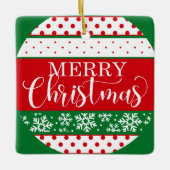 Prettig kerstfeest - Kerstornament Keramisch Ornament (Voorkant)