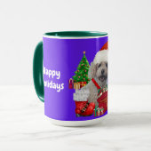 Prettig Kerstfeest Kerstpoedel Koffiemok Mok (Voorkant links)