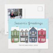 Prettig kerstfeest Kerststad | Foto Kerstkaart Feestdagenkaart (Voorkant / Achterkant)