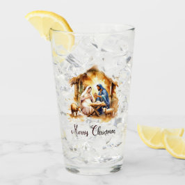 Prettig kerstfeest Kerststal Glas