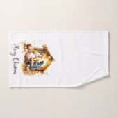 Prettig kerstfeest Kerststal Handdoek (Handdoek)