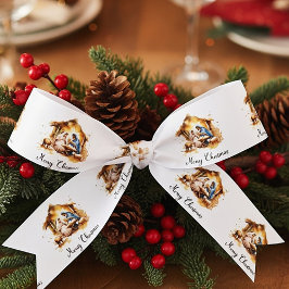 Prettig kerstfeest Kerststal Satijnen Lint