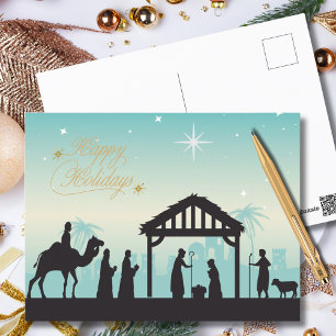 Prettig Kerstfeest Kerststal Scene Briefkaart