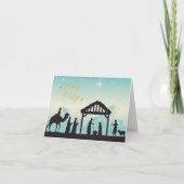 Prettig kerstfeest Kerststal scène Feestdagen Kaart (Voorkant)