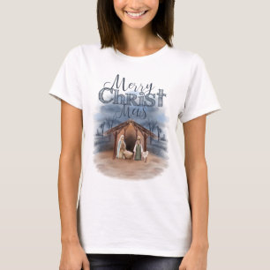 Prettig kerstfeest Kerststal T-shirt