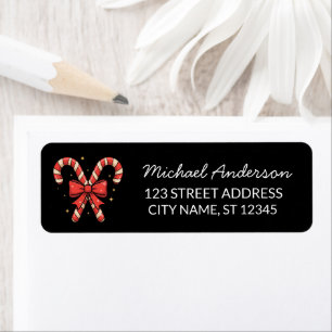 Prettig kerstfeest Kerststok Retouradres Etiket
