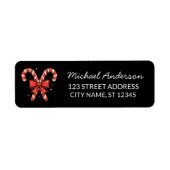 Prettig kerstfeest Kerststok Retouradres Etiket (Voorkant)