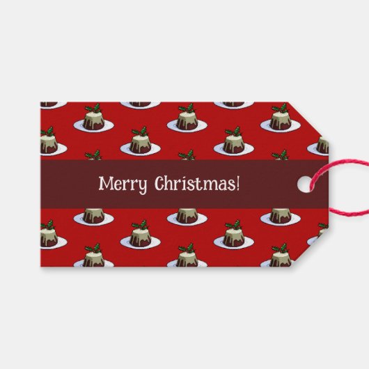 Prettig kerstfeest! Kerststol & Hulst Patronen Cadeaulabel (Voorkant (Horizontaal))