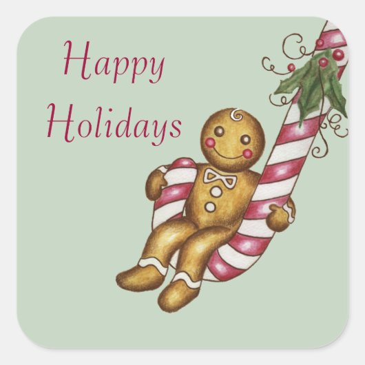 Prettig Kerstfeest Kerststol Stickers (Voorkant)